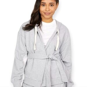 BCBGeneration Light Gray Women's Hoodie with Belt